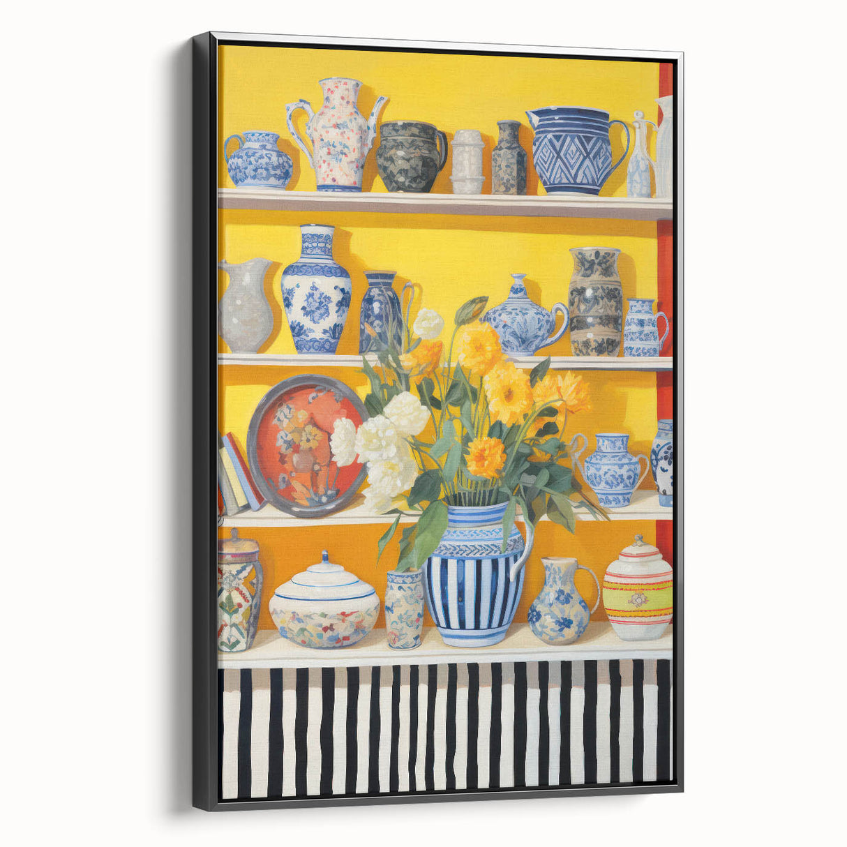 Electric Still Life Wall Art with Bold Vases and Flowers | Modern Decor