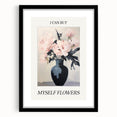 Electric Floral Art with 'Buy Myself Flowers' Text | Modern Wall Decor
