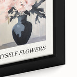 Electric Floral Art with 'Buy Myself Flowers' Text | Modern Wall Decor