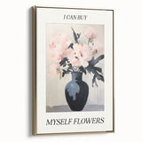 Electric Floral Art with 'Buy Myself Flowers' Text | Modern Wall Decor