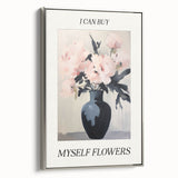 Electric Floral Art with 'Buy Myself Flowers' Text | Modern Wall Decor