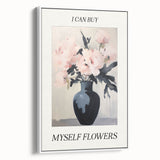 Electric Floral Art with 'Buy Myself Flowers' Text | Modern Wall Decor