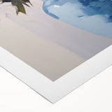 Electric Floral Art with Blue Vase and Pink Flowers | Modern Wall Decor