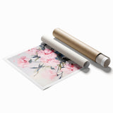 Electric Floral Art with Blue Vase and Pink Flowers | Modern Wall Decor