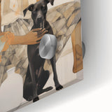 Electric Art of Woman and Dog | Modern Portrait Wall Decor