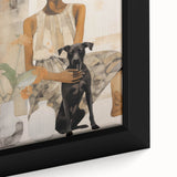 Electric Art of Woman and Dog | Modern Portrait Wall Decor