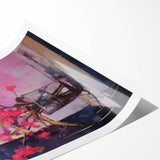 Abstract Electric Floral Wall Art – Vibrant Electric Art Canvas Print