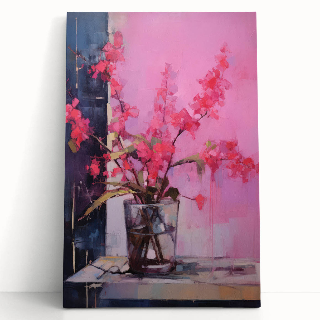 Abstract Electric Floral Wall Art – Vibrant Electric Art Canvas Print