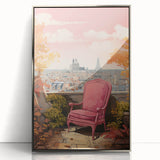 Electric Parisian Balcony Wall Art – Vibrant Electric Decor Canvas