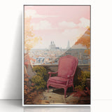 Electric Parisian Balcony Wall Art – Vibrant Electric Decor Canvas