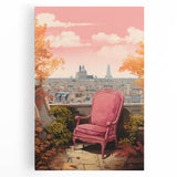 Electric Parisian Balcony Wall Art – Vibrant Electric Decor Canvas