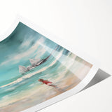 Vibrant Electric Beach Scene – Modern Electric Wall Art Canvas Print