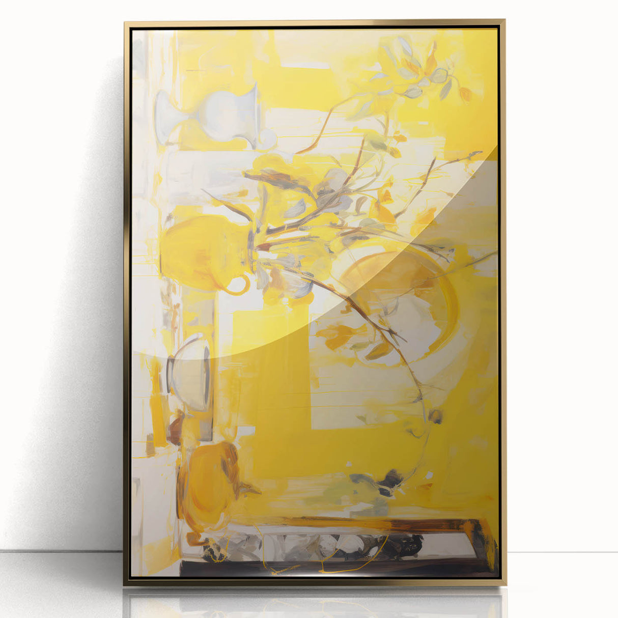 Bold Electric Yellow Abstract Art – Vibrant Electric Wall Art Canvas
