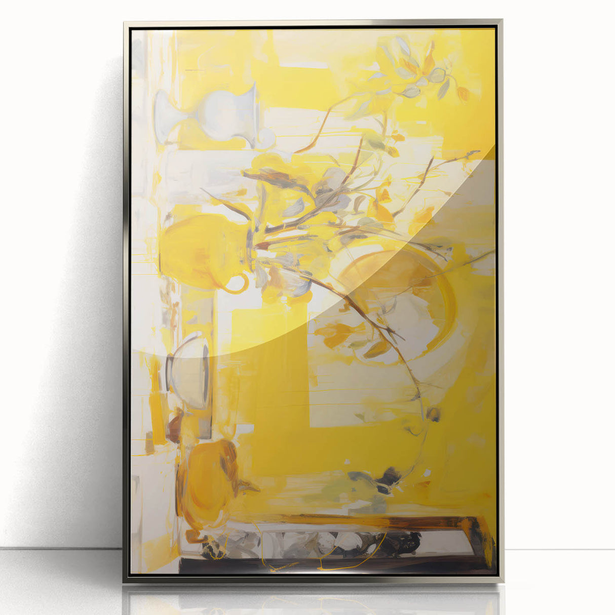 Bold Electric Yellow Abstract Art – Vibrant Electric Wall Art Canvas