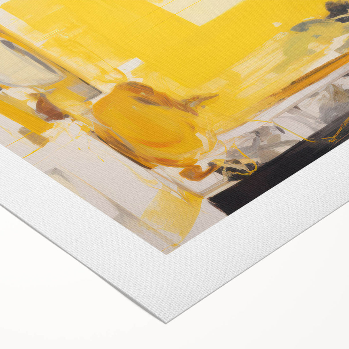 Bold Electric Yellow Abstract Art – Vibrant Electric Wall Art Canvas
