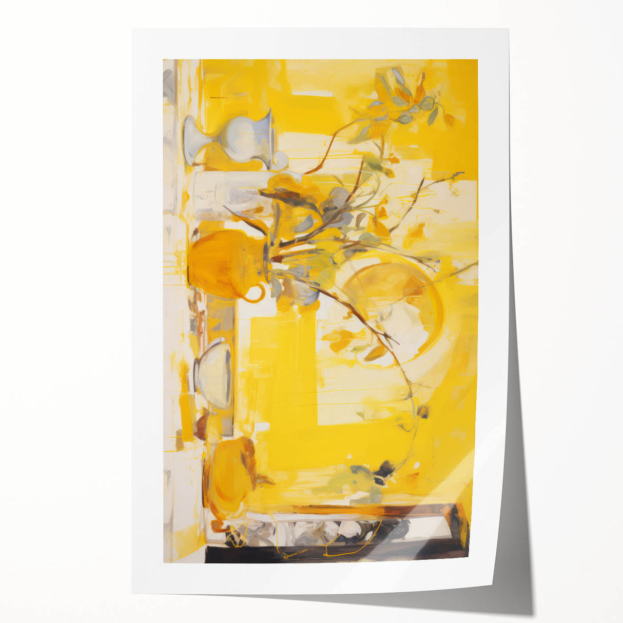 Bold Electric Yellow Abstract Art – Vibrant Electric Wall Art Canvas