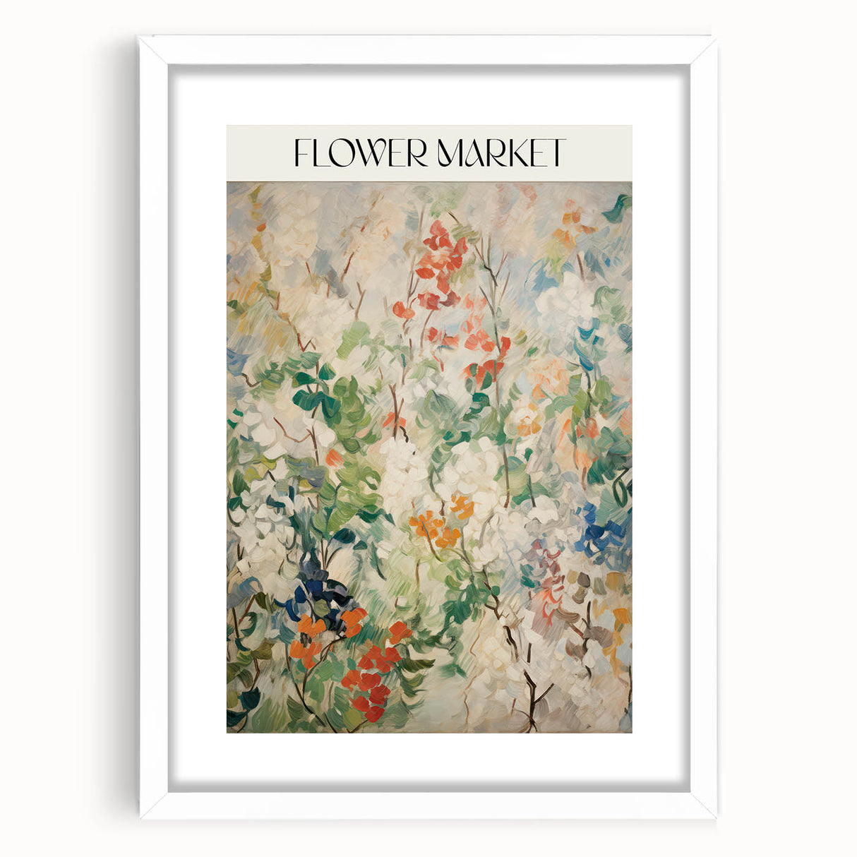 Electric Flower Market Canvas - Vibrant Floral Modern Wall Art Decor