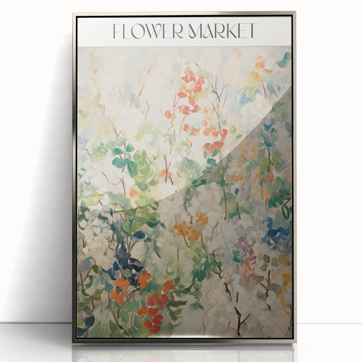 Electric Flower Market Canvas - Vibrant Floral Modern Wall Art Decor