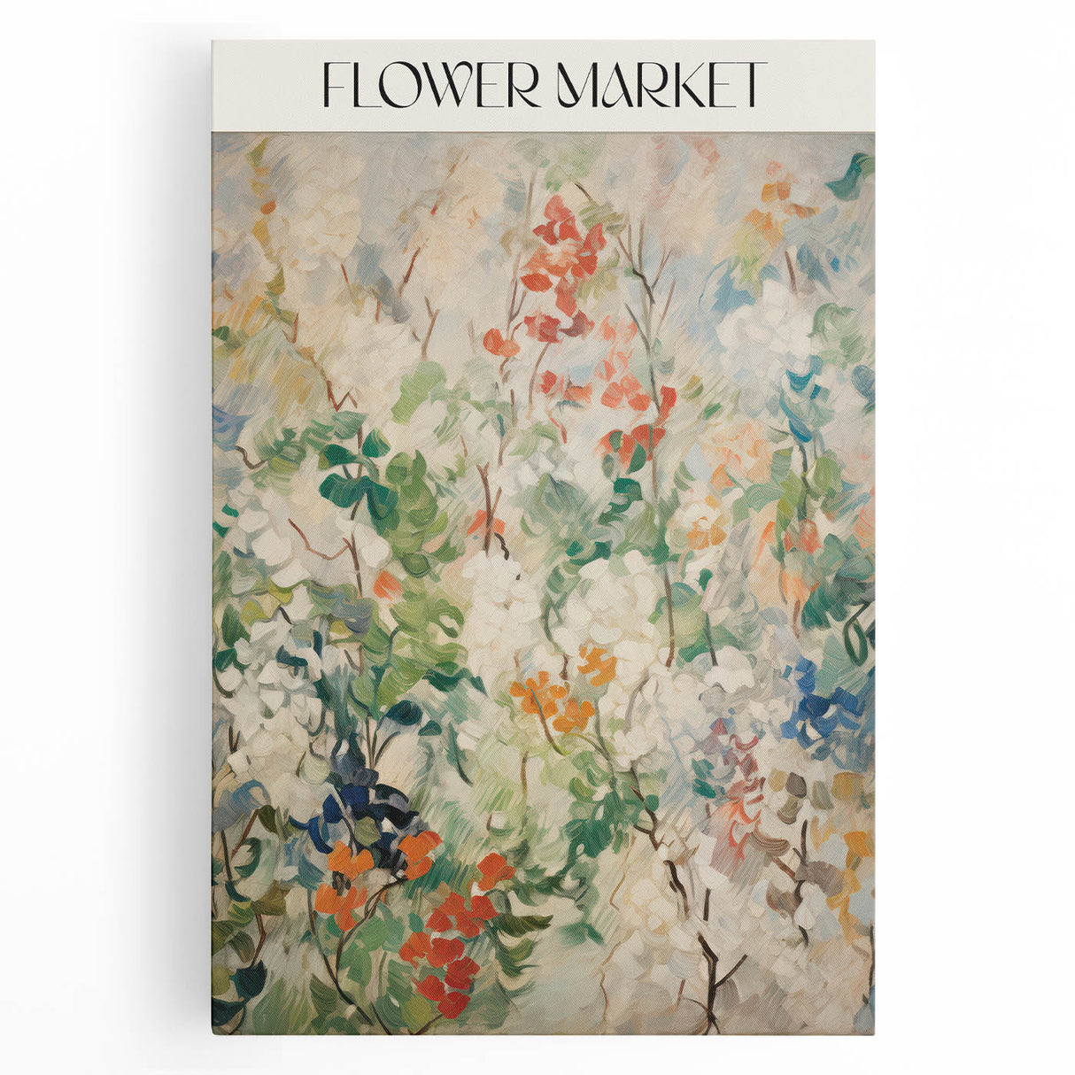 Electric Flower Market Canvas - Vibrant Floral Modern Wall Art Decor