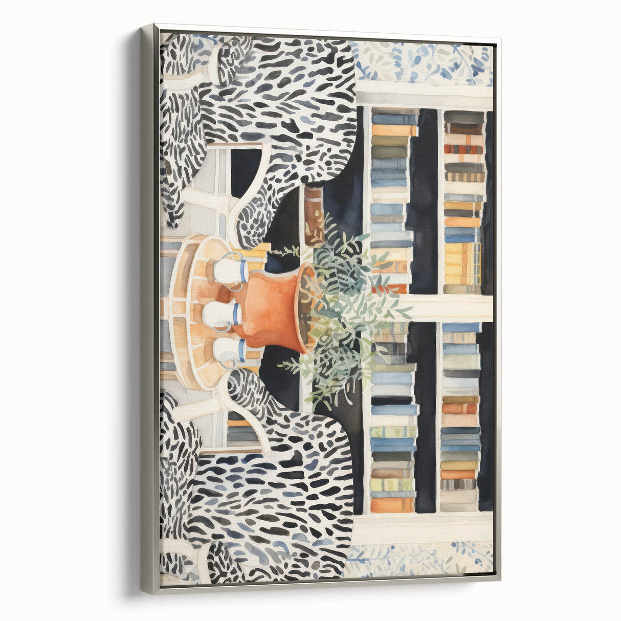 Electric Zebra Chair Library Art – Modern Electric Wall Art Canvas