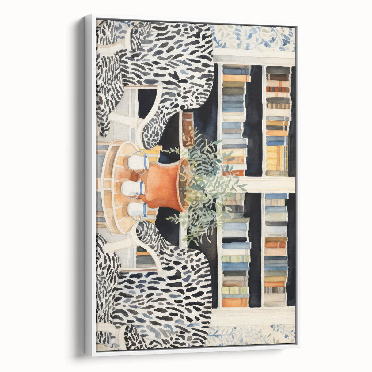 Electric Zebra Chair Library Art – Modern Electric Wall Art Canvas