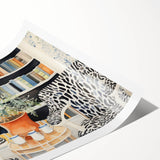 Electric Zebra Chair Library Art – Modern Electric Wall Art Canvas