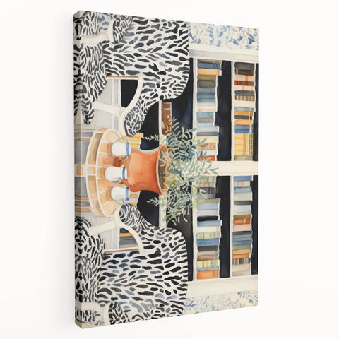 Electric Zebra Chair Library Art – Modern Electric Wall Art Canvas