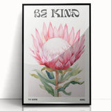 Be Kind Floral Art – Vibrant Electric Motivational Wall Art Canvas Print