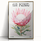 Be Kind Floral Art – Vibrant Electric Motivational Wall Art Canvas Print