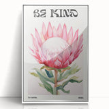 Be Kind Floral Art – Vibrant Electric Motivational Wall Art Canvas Print