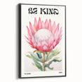 Be Kind Floral Art – Vibrant Electric Motivational Wall Art Canvas Print