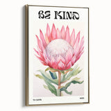 Be Kind Floral Art – Vibrant Electric Motivational Wall Art Canvas Print