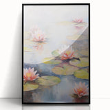 Tranquil Electric Lotus Pond Art – Modern Electric Wall Art Canvas