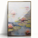 Tranquil Electric Lotus Pond Art – Modern Electric Wall Art Canvas