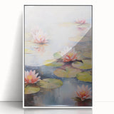 Tranquil Electric Lotus Pond Art – Modern Electric Wall Art Canvas