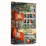 Vibrant Electric Reading Nook Art – Modern Electric Wall Art Canvas