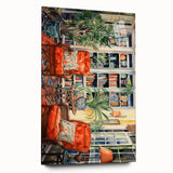 Vibrant Electric Reading Nook Art – Modern Electric Wall Art Canvas