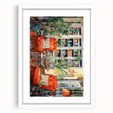 Vibrant Electric Reading Nook Art – Modern Electric Wall Art Canvas