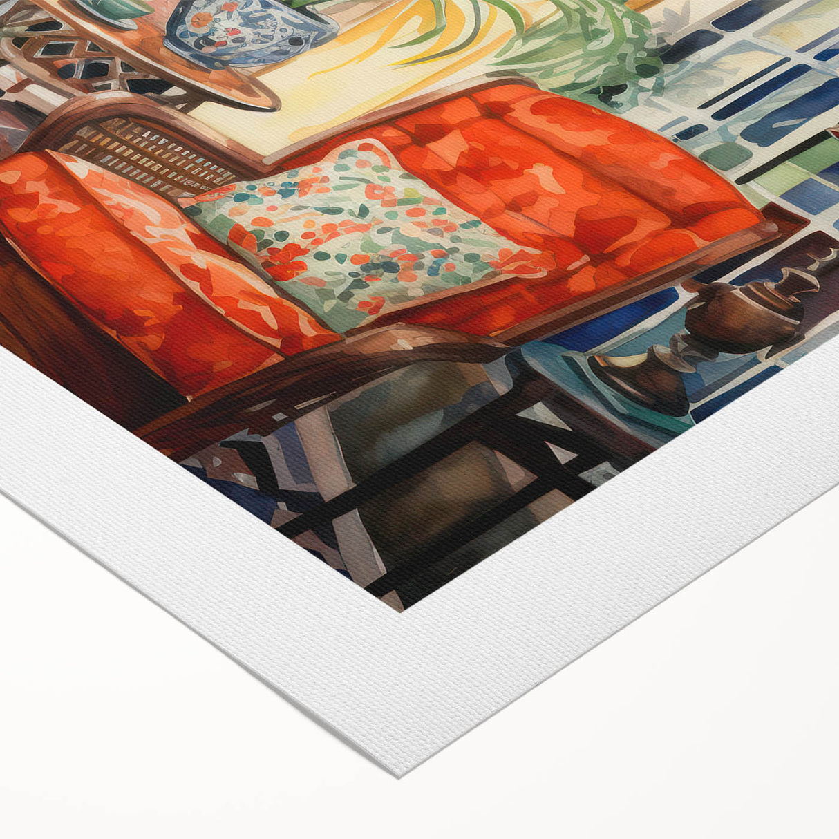 Vibrant Electric Reading Nook Art – Modern Electric Wall Art Canvas