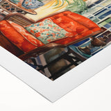 Vibrant Electric Reading Nook Art – Modern Electric Wall Art Canvas