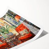 Vibrant Electric Reading Nook Art – Modern Electric Wall Art Canvas