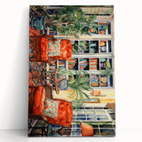 Vibrant Electric Reading Nook Art – Modern Electric Wall Art Canvas