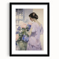 Elegant Woman with Flowers – Modern Electric Wall Art Canvas Print