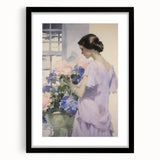 Elegant Woman with Flowers – Modern Electric Wall Art Canvas Print