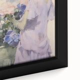 Elegant Woman with Flowers – Modern Electric Wall Art Canvas Print