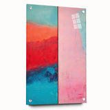 Abstract Electric Pink and Turquoise Canvas - Vibrant Modern Wall Art