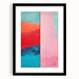 Abstract Electric Pink and Turquoise Canvas - Vibrant Modern Wall Art
