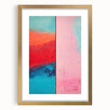 Abstract Electric Pink and Turquoise Canvas - Vibrant Modern Wall Art