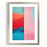 Abstract Electric Pink and Turquoise Canvas - Vibrant Modern Wall Art