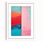 Abstract Electric Pink and Turquoise Canvas - Vibrant Modern Wall Art